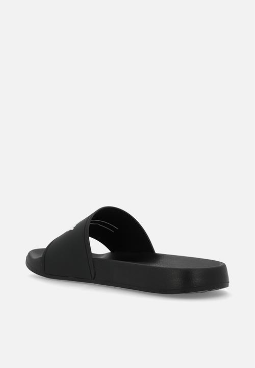 Superdry. - Logo pool slide - Black/Ecru