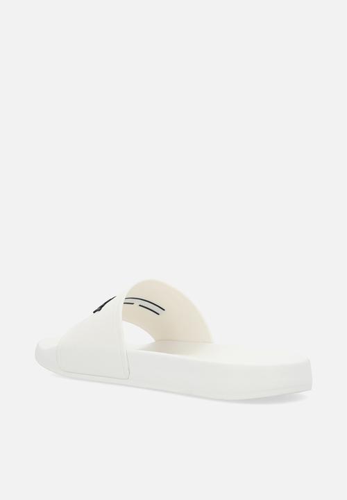 Superdry. - Logo pool slide - Ecru/Black