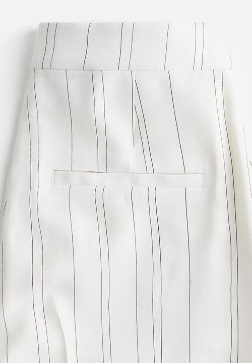 H&M - Wide trousers - white pinstriped