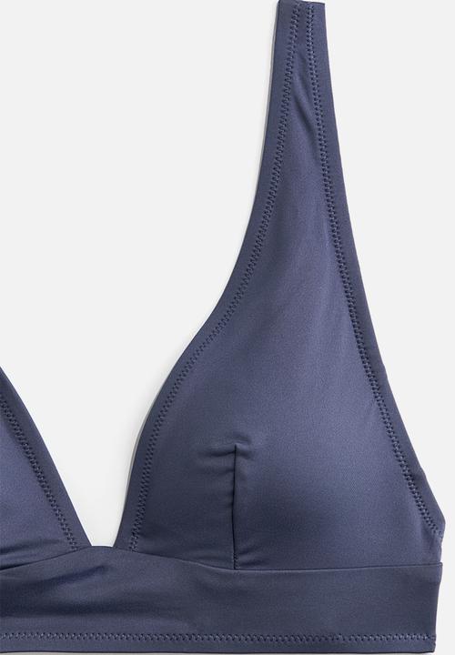 H&M - Padded triangle bikini top - dusty blue