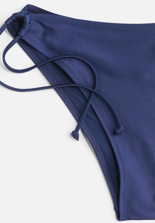 H&M - Tie tanga cheeky bikini bottoms - dark blue