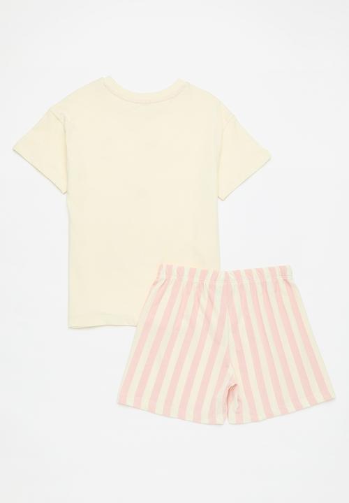 H&M - Printed cotton pyjamas - light yellow & bluey