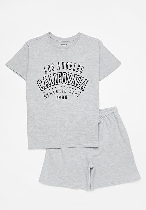 Pop Candy - Tee & short set - grey