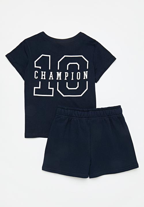 Pop Candy - Tee & short set - navy