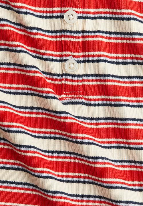 H&M - Ribbed polo shirt - red striped