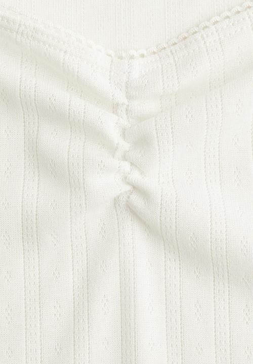 H&M - Picot-trimmed t-shirt - cream