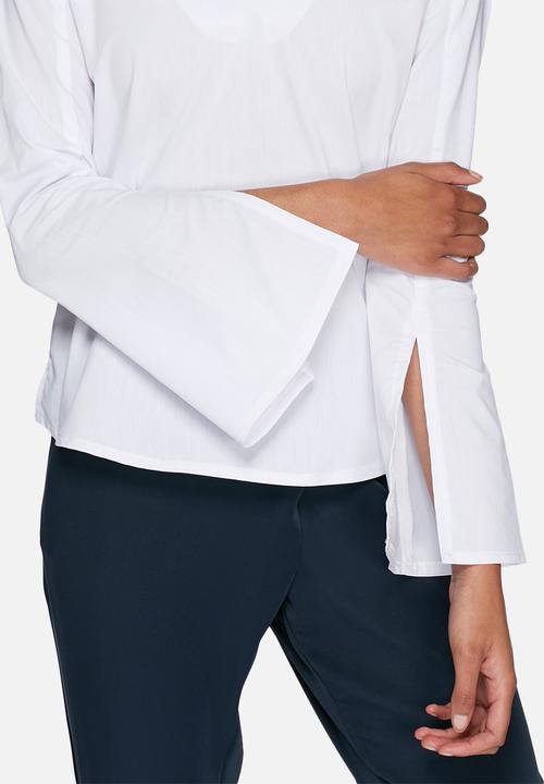 dailyfriday - Woven fluted sleeve top 