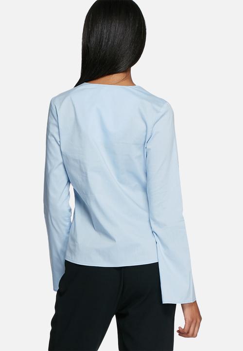 dailyfriday - Woven fluted sleeve top