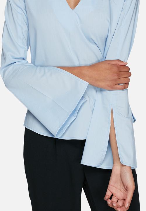 dailyfriday - Woven fluted sleeve top