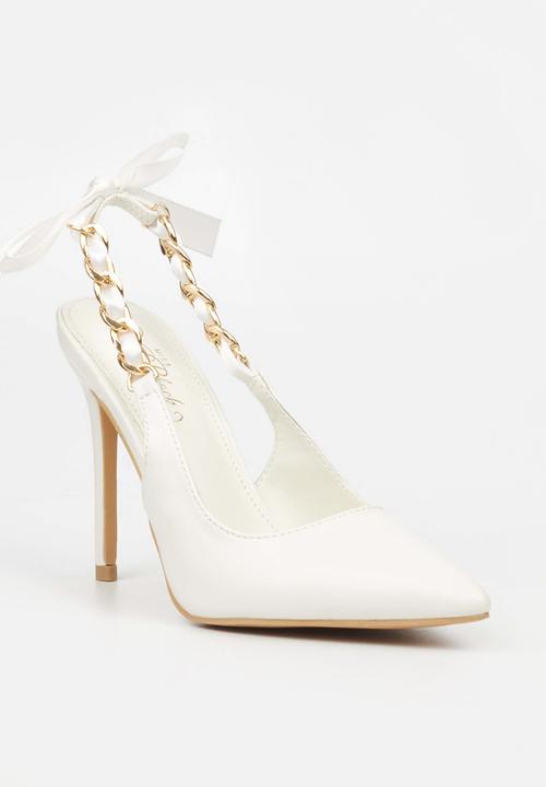 Miss Black - Lola 29 slingback heel - white