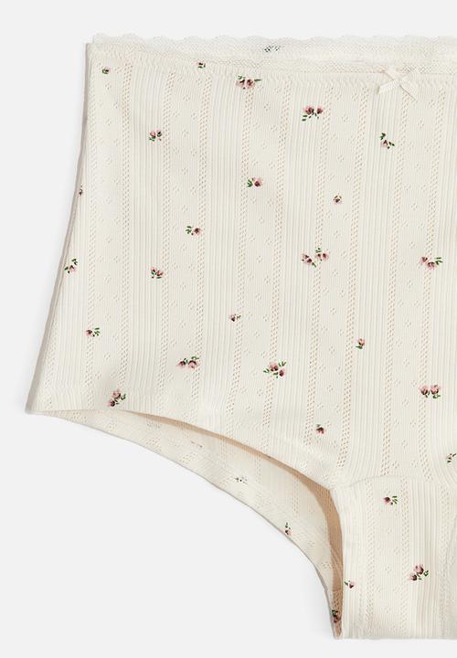 H&M - Pointelle shortie briefs - cream floral