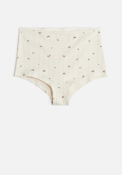 H&M - Pointelle shortie briefs - cream floral