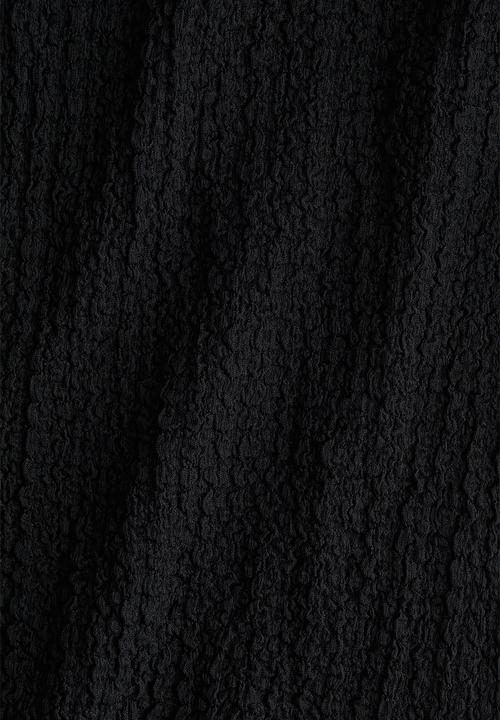 H&M - Overlock-detail crinkled top - black