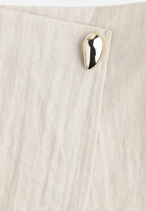 H&M - Wrapover skort - light beige