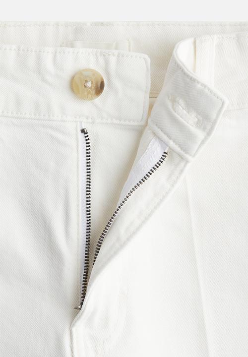 H&M - Wide high cropped jeans - cream