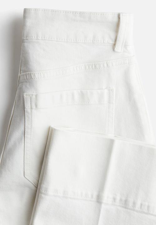 H&M - Wide high cropped jeans - cream