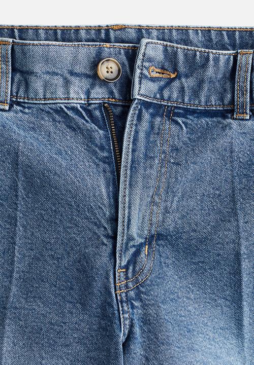 H&M - Wide high cropped jeans - light denim blue