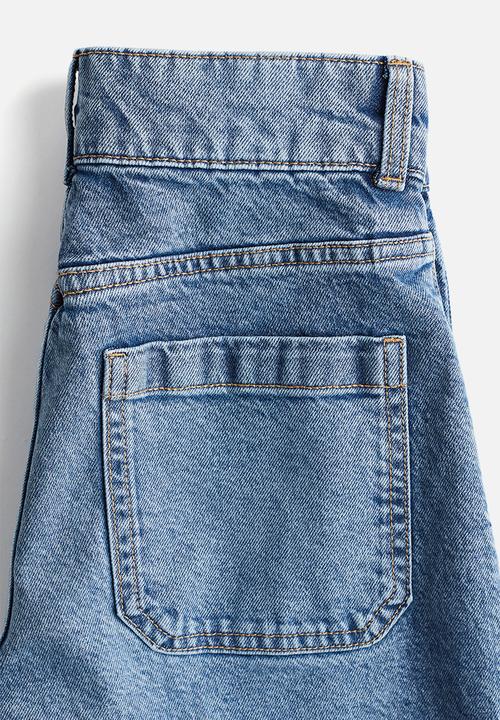 H&M - Wide high cropped jeans - light denim blue