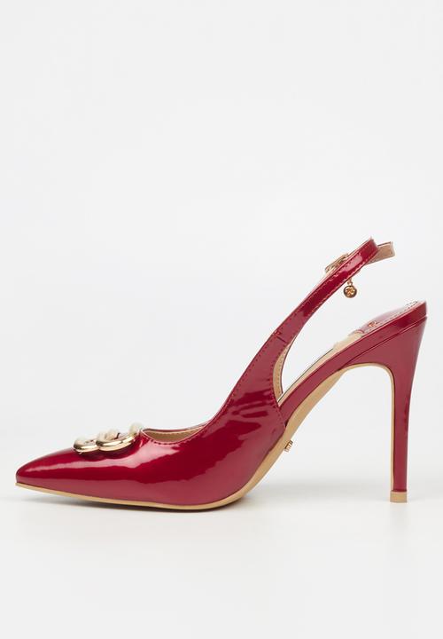 Miss Black - Lola 57 slingback heel - red