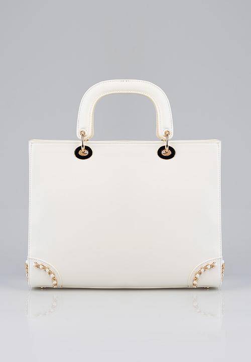 SISSY BOY - Print pom pom tote bag - cream