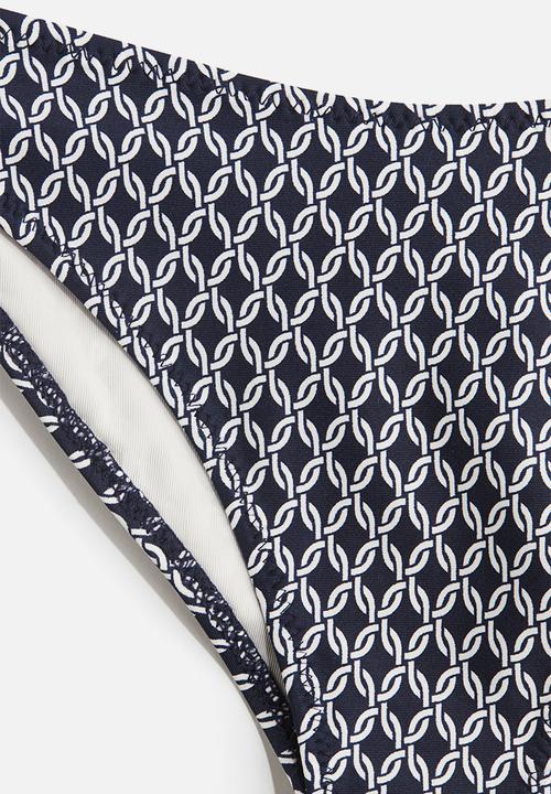 H&M - Brazilian bikini bottoms - navy blue patterned