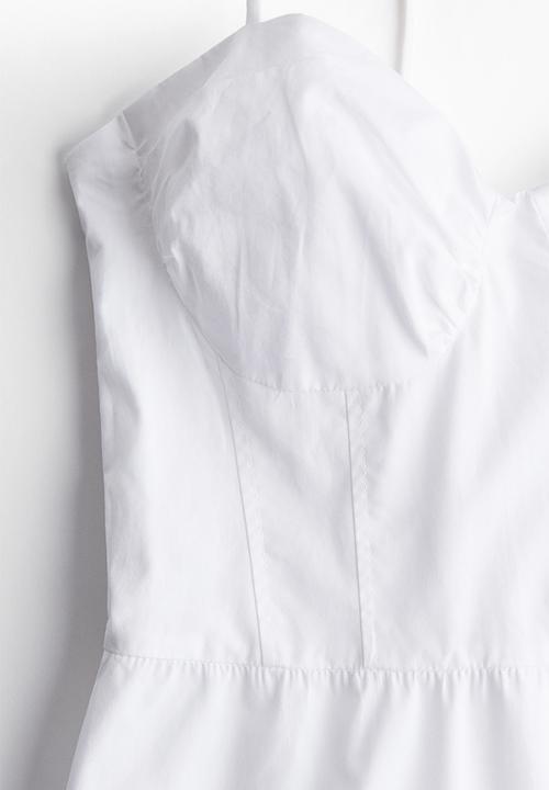 H&M - Tie-top poplin dress - white