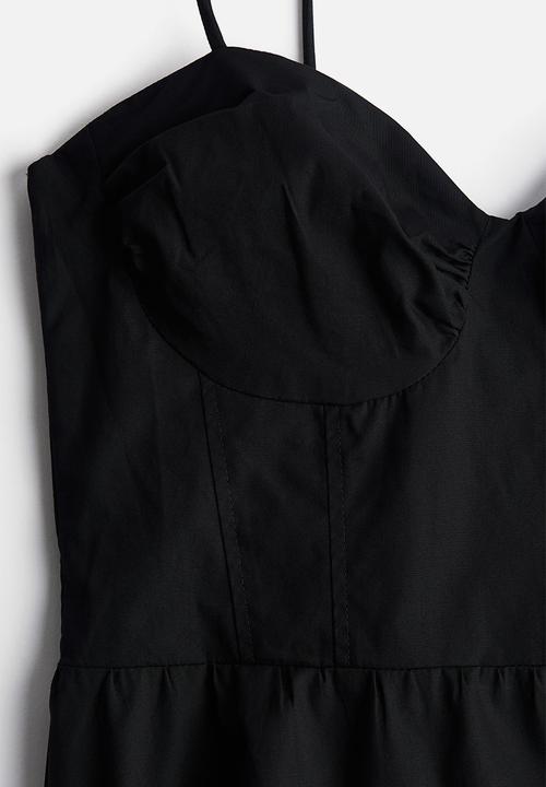 H&M - Tie-top poplin dress - black