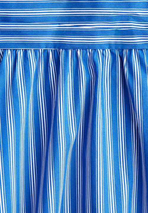 H&M - Strappy cotton dress - blue striped 