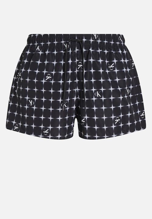 Calvin Klein - Short Drawstring-Print - Diffused Logo Grid Black Aop