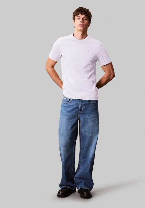 Calvin Klein - Ss Smooth Cttn Solid Crewnk Tee - Brilliant White