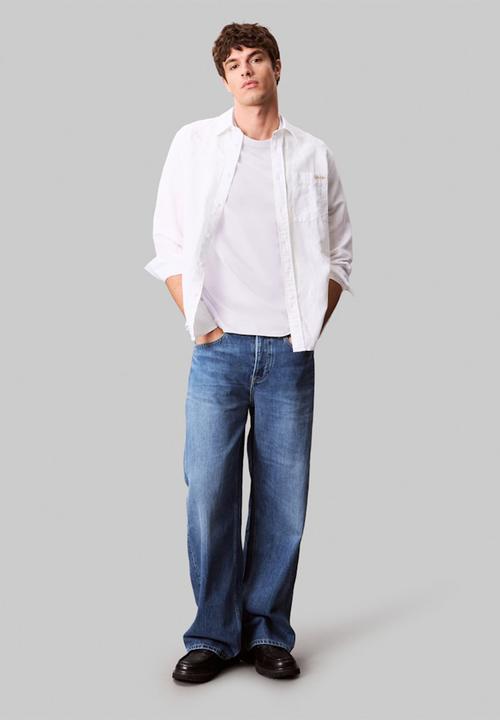 Calvin Klein - Ss Smooth Cttn Solid Crewnk Tee - Brilliant White
