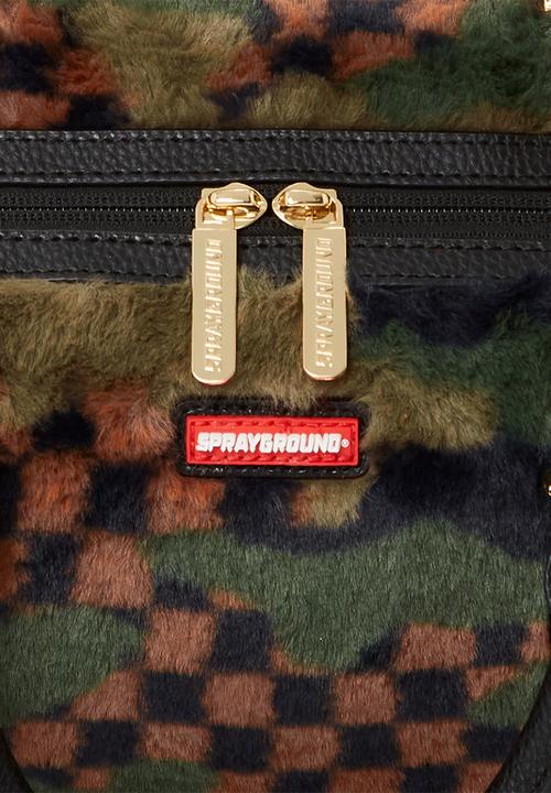 Sprayground - Green 3am fur mini duffel bag- multi
