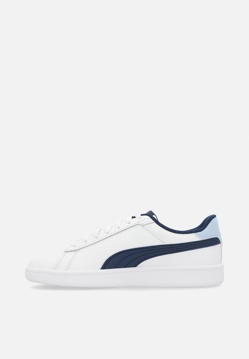 PUMA - Puma Smash 3.0 L Jr-Puma White/Persian Blue/Haute Tropic