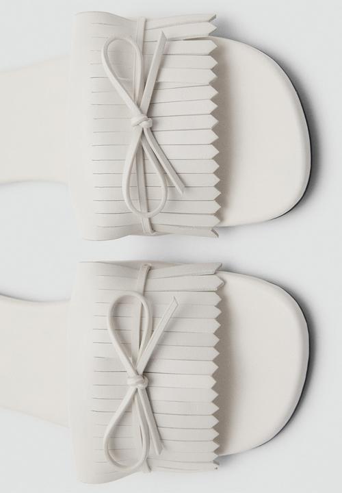 MANGO - Fleco slide - white