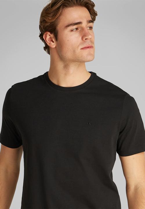 Calvin Klein - Ss Smooth Cttn Solid Crewnk Tee - Black