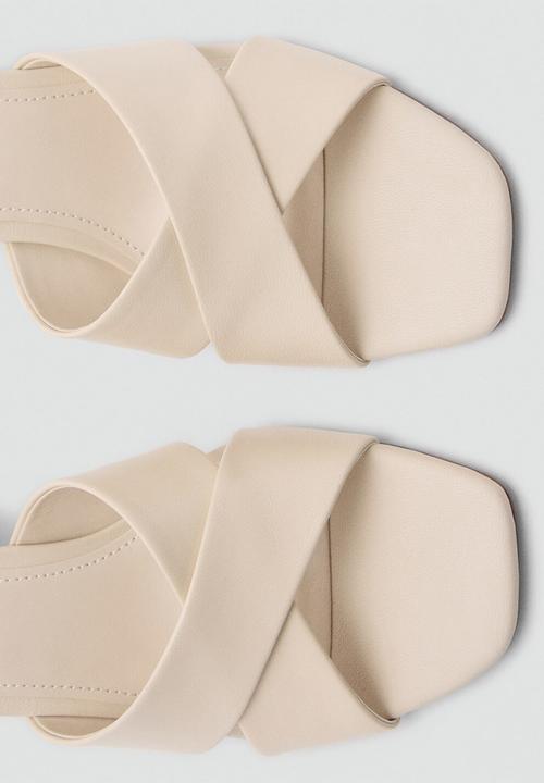 MANGO - Pau leather heel - light beige