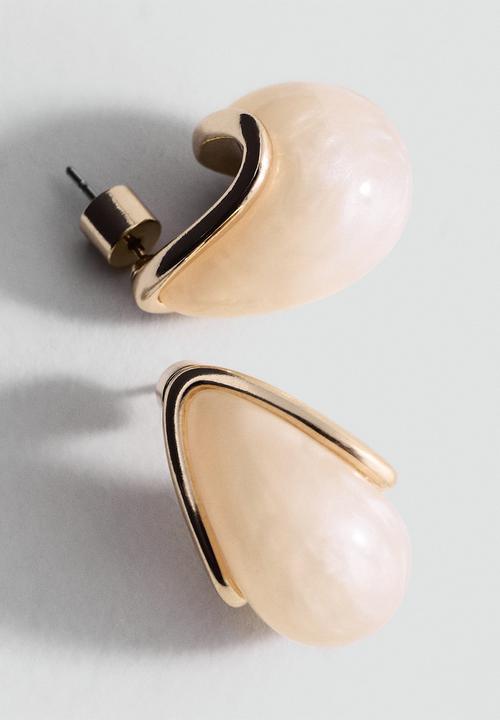 MANGO - Cameron2 earrings - light beige