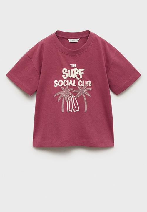 MANGO - T-Shirt Social - Dark Red