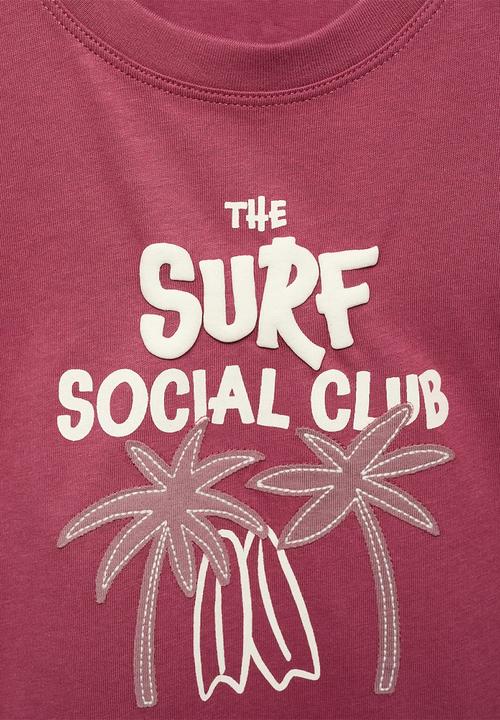 MANGO - T-Shirt Social - Dark Red