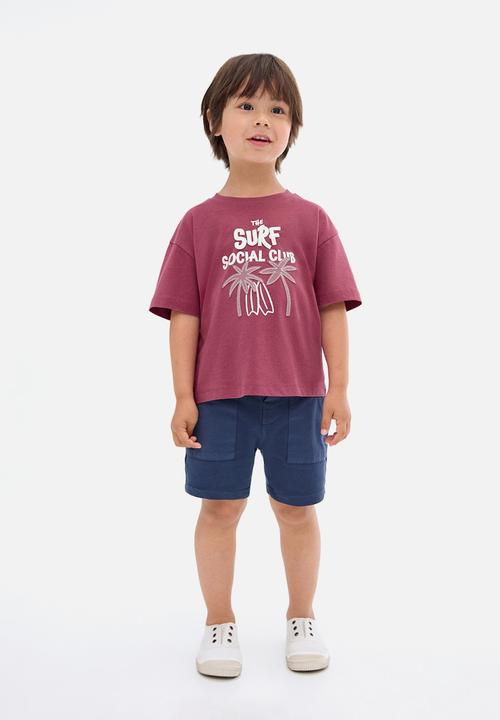 MANGO - T-Shirt Social - Dark Red