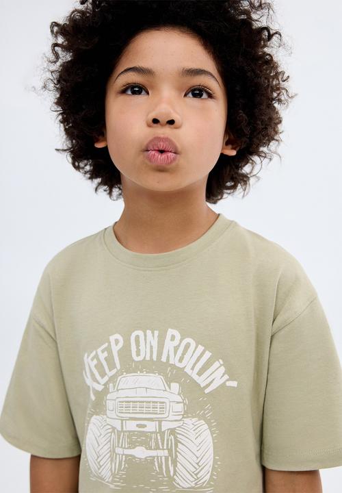 MANGO - T-Shirt Park - Beige/Khaki