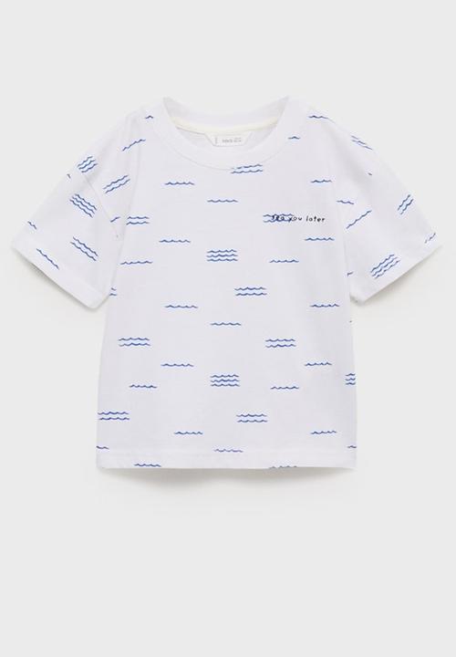 MANGO - T-Shirt Aop sea - White