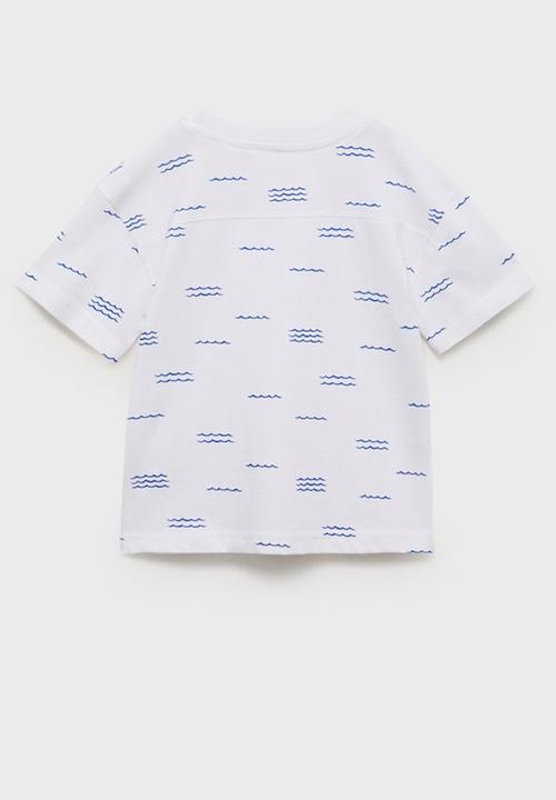 MANGO - T-Shirt Aop sea - White