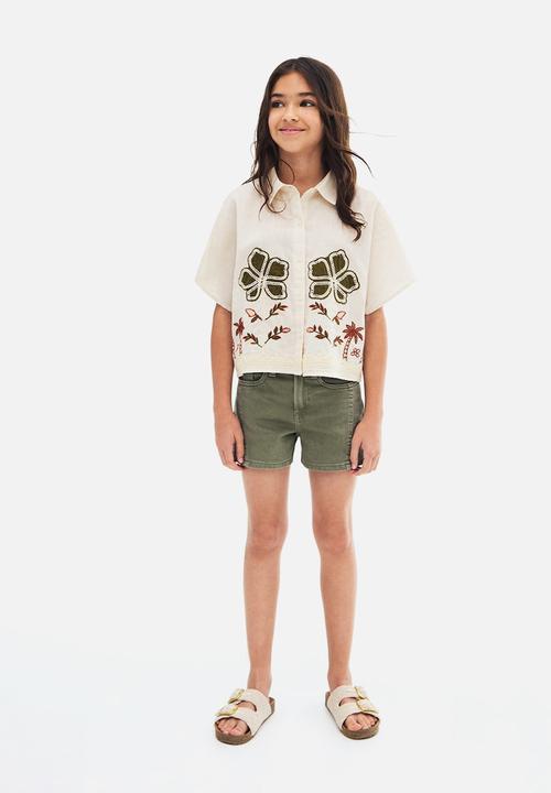 MANGO - Shorts Helena - Beige/Khaki