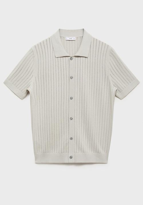 MANGO - Camisa puntet - ice-white