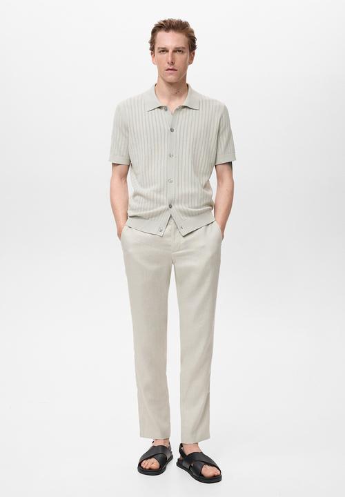 MANGO - Camisa puntet - ice-white