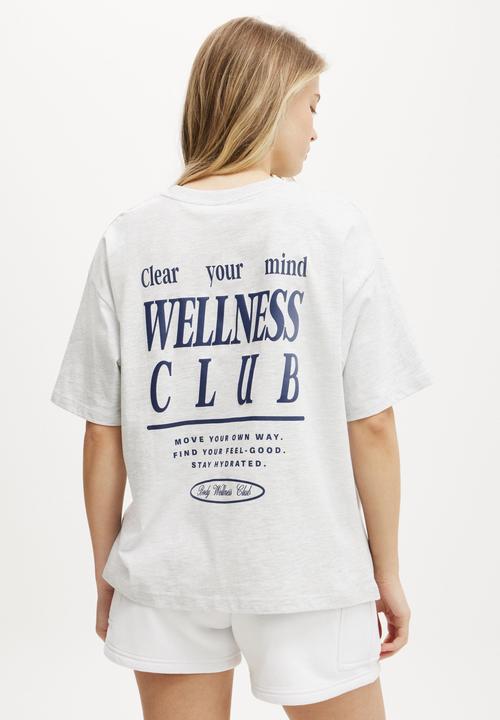 Cotton On - Active Graphic Tee - Light Grey/Body Wellness