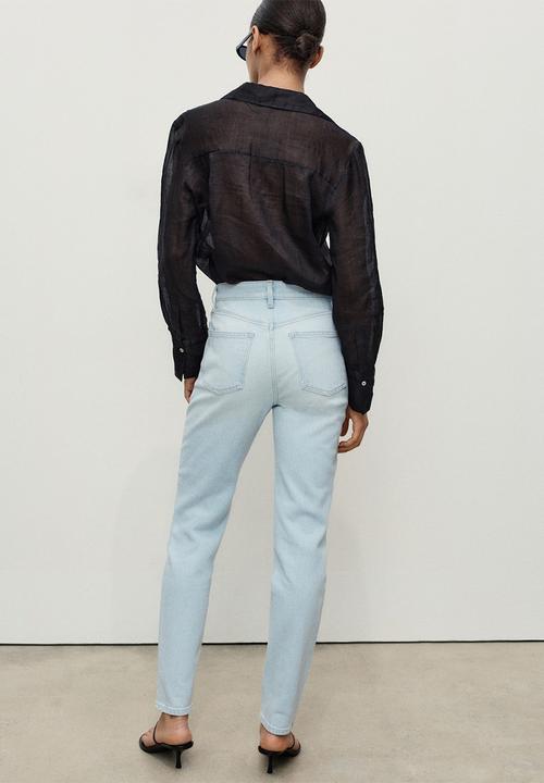 MANGO - Jeans Newmom - Open Blue