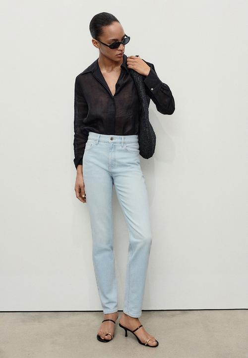 MANGO - Jeans Newmom - Open Blue