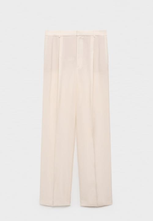 MANGO - Trousers Mire - Light/Pastel Yellow